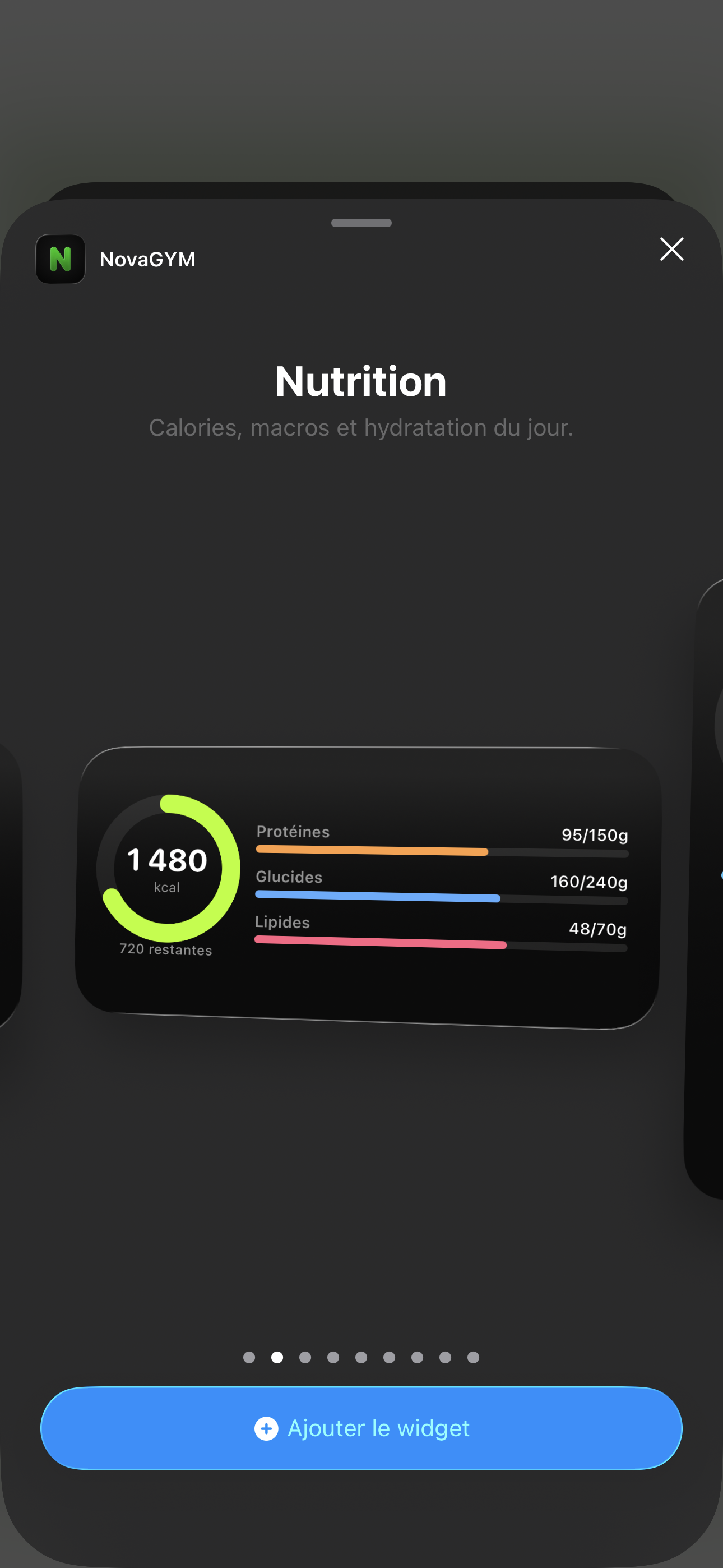 Widgets NovaGYM
